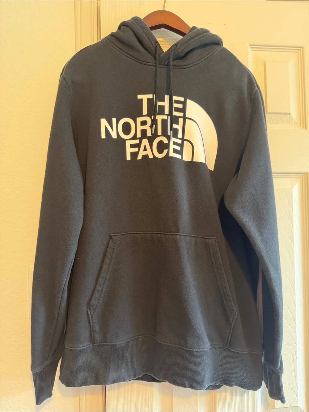 The North Face Charcoal Hoodie with White Logo